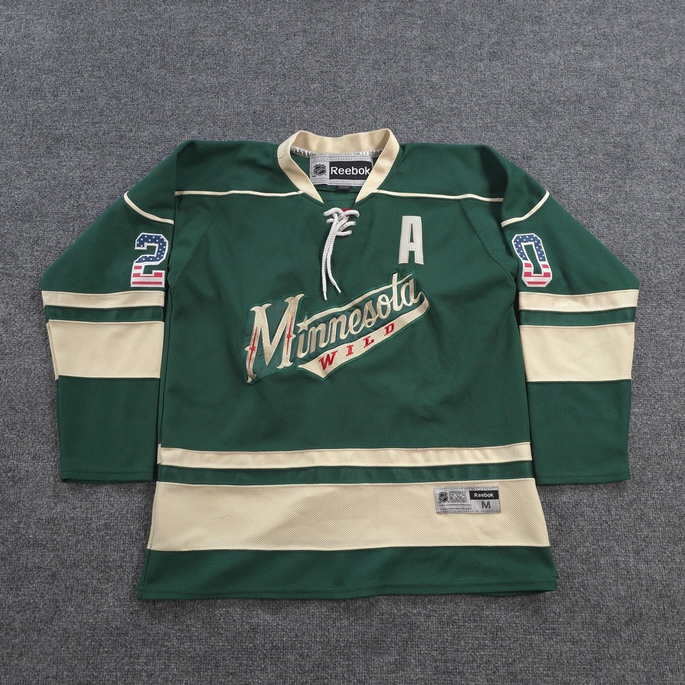 Minnesota Wild Jersey Mens M Green Suter 20 NHL Ice Hockey Reebok Fight Strap